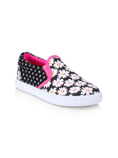 Shop Galaxy Active Girl's Spirit Daisy Slip-on Sneakers In Black
