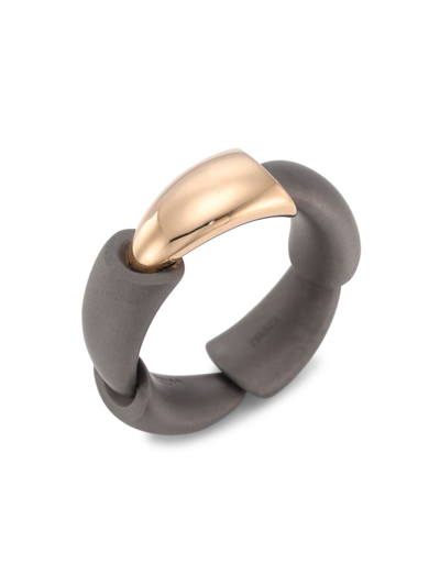 Shop Vhernier Women's Calla Titanium & 18k Rose Gold Ring In Rose Gold Titanium