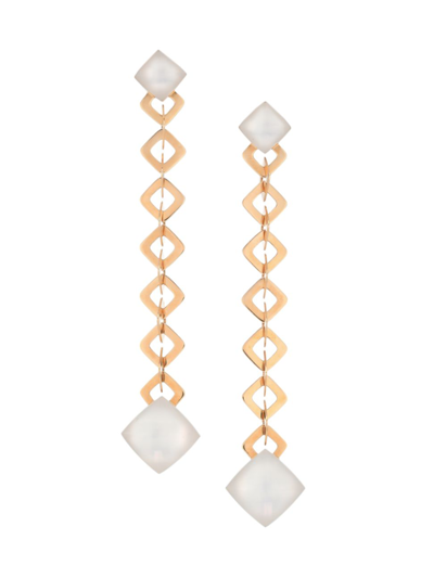 Shop Vhernier Women's Pan Di Zucchero 18k Rose Gold, Mother-of-pearl & Sunflower Quartz Drop Earrings