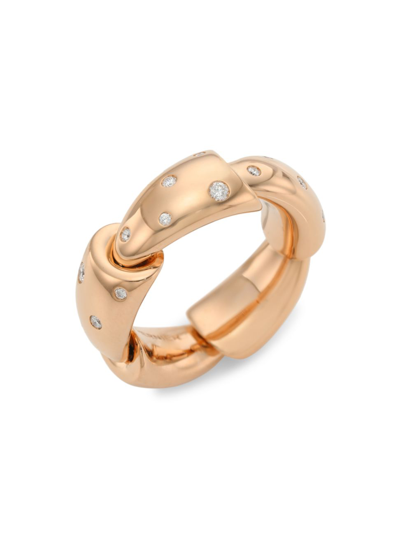 Shop Vhernier Women's Calla 18k Rose Gold & Diamond Ring