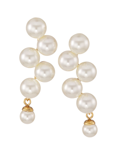 Shop Jennifer Behr Women's Marcella 18k Gold-plated & Glass Pearl Drop Earrings