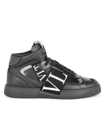 Shop Valentino Men's Vl7n High-top Sneakers In Black