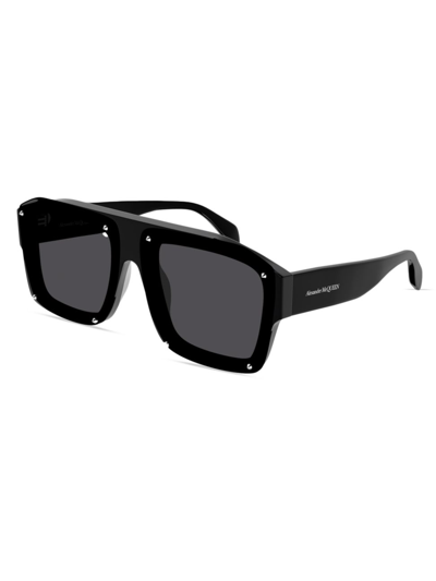 Shop Alexander Mcqueen Men's Icons Am0335s-001 62mm Sunglasses In Black
