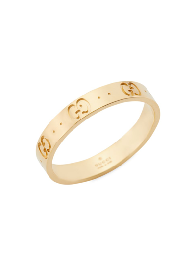 Shop Gucci Men's Icon 18k Ring In Yellow Gold