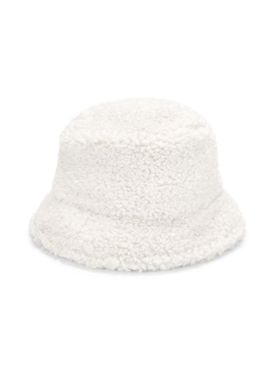 Shop Apparis Amara Faux Shearling Bucket Hat In Ivory