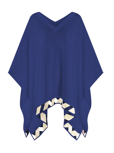 Shop Valimare Women's Tulum Chiffon Poncho Dress In Blue