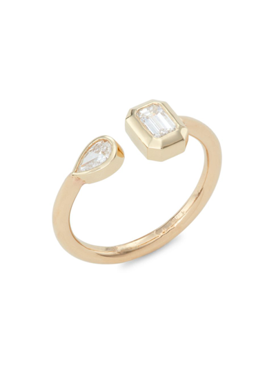 Shop Zoë Chicco Women's Paris 14k Yellow Gold & Diamond Cuff Ring