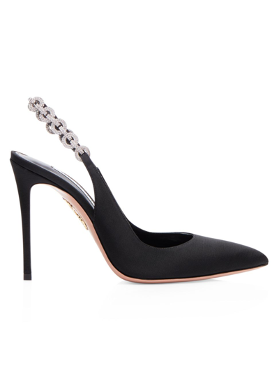 Shop Aquazzura Women's Love Link Slingback Pumps In Black