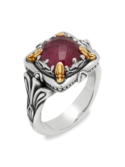 Women's Alcea Sterling Silver, 18k Yellow Gold & Ruby Doublet Ring