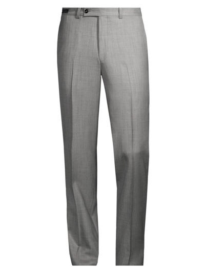 Shop Ted Baker Men's Wool Sharkskin Trousers In Grey