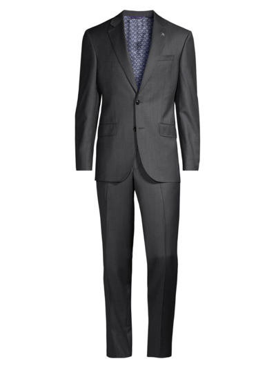 Shop Ted Baker Men's Wool Sharkskin Suit In Charcoal