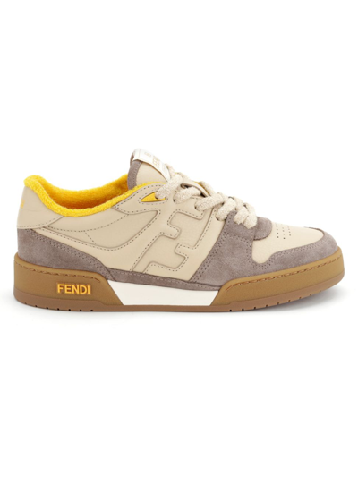 Shop Fendi Women's  Match Sneakers In Dodo Straw Yellow