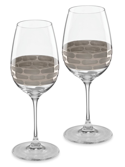 Shop Michael Wainwright Truro Platinum 2-piece White Wine Glass Set In Gray