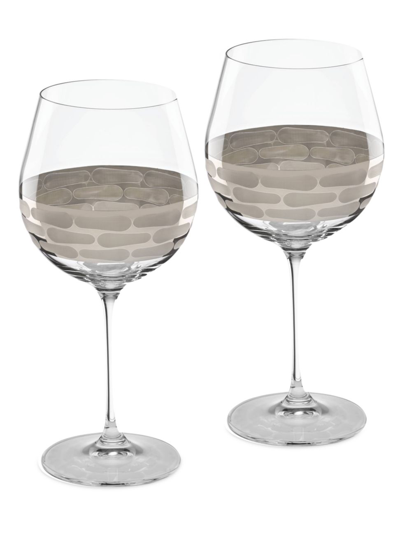 Shop Michael Wainwright Truro Platinum 2-piece Red Wine Glass Set In Gray