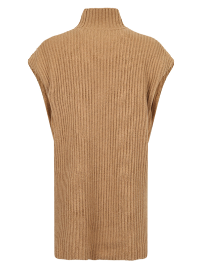 Shop Ganni Wool Vest In Brown