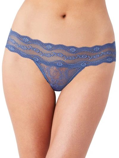 Shop B.tempt'd By Wacoal Lace Kiss Thong In Vintage Indigo