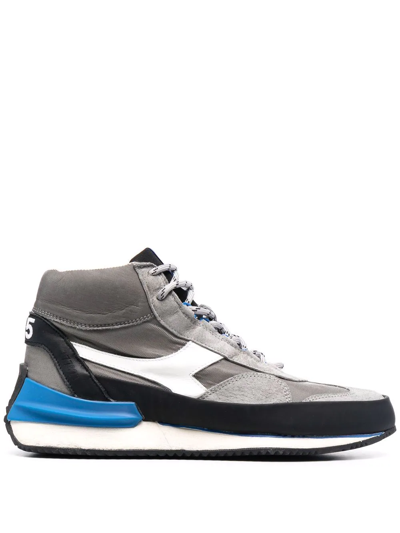 Shop Diadora Hi-top Panelled Sneakers In Grau