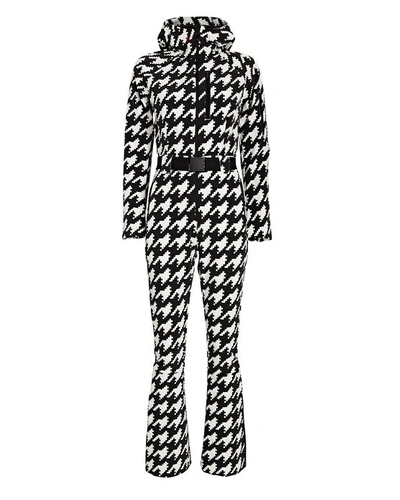 Shop Perfect Moment Star Houndstooth Hooded Ski Suit In Multi