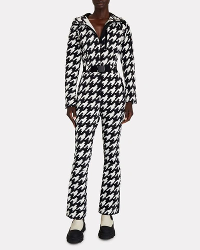 Shop Perfect Moment Star Houndstooth Hooded Ski Suit In Multi