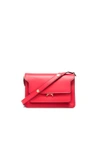 Marni Trunk Medium Red Leather Shoulder Bag In Red