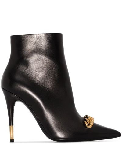 Shop Tom Ford Iconic Chain 105mm Ankle Boots In Black