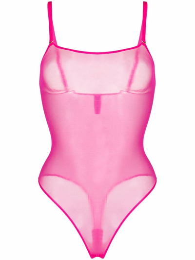 Shop Maison Close Hot Pink String Body In 粉色