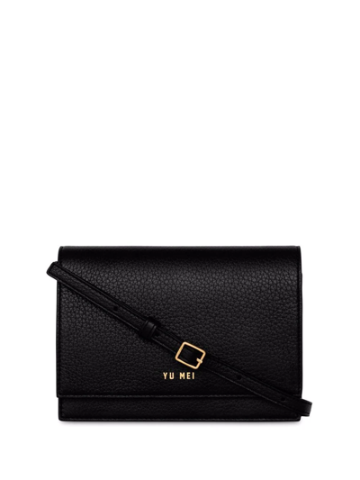 Shop Yu Mei Suki Leather Clutch Bag In 黑色