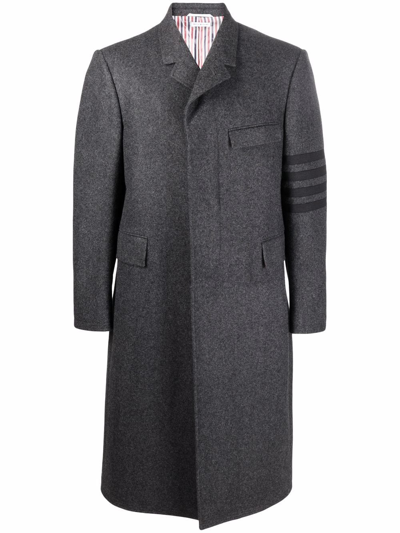 Shop Thom Browne 4-bar Stripe Single-breasted Coat In 灰色
