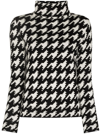 Shop Perfect Moment Houndstooth Pattern Turtleneck Jumper In White