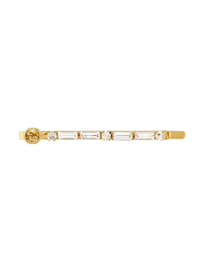 Shop Gucci Embellished Hair Clip In Gold