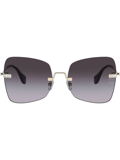 Shop Miu Miu Manière Oversized Frame Sunglasses In Grey
