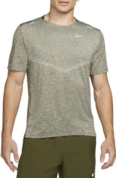 Shop Nike Dri-fit 365 Running T-shirt In Rough Green/ Heather