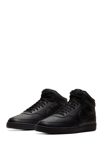 Shop Nike Court Vision Mid Sneaker In Black/ Black