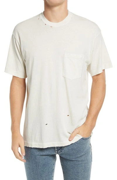 Shop John Elliott Folsom Ripped Pocket T-shirt In Vintage White