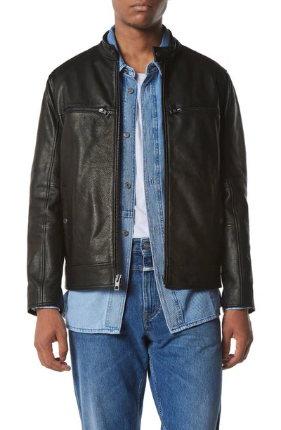 Shop Andrew Marc Camden Leather Jacket In Black