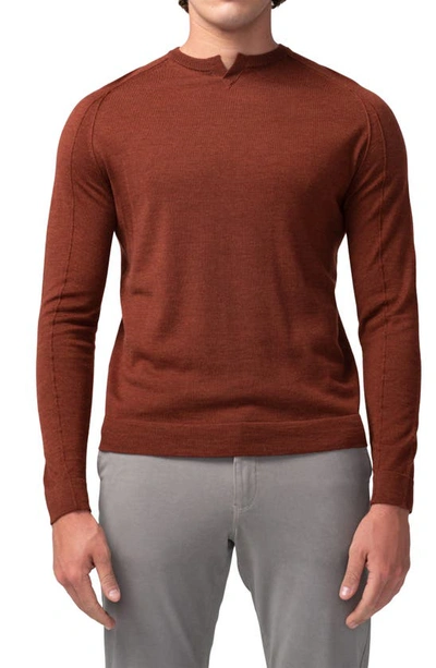 Shop Good Man Brand Mvp Slim Fit Notch Neck Wool Sweater In Brandy