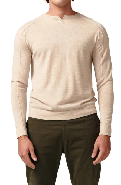 Shop Good Man Brand Mvp Slim Fit Notch Neck Wool Sweater In Oatmeal Heather