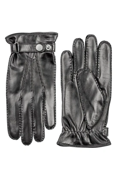 Shop Hestra 'jake' Leather Gloves In Black