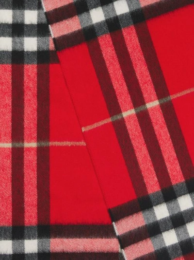 Shop Burberry Check Cashmere Scarf In Red