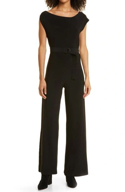 Shop Norma Kamali Belted Drop Shoulder Jumpsuit In Black