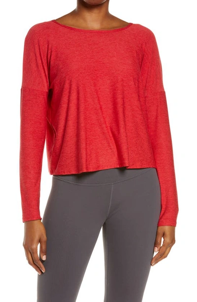 Shop Beyond Yoga Morning Light Pullover In Currant Red Heather