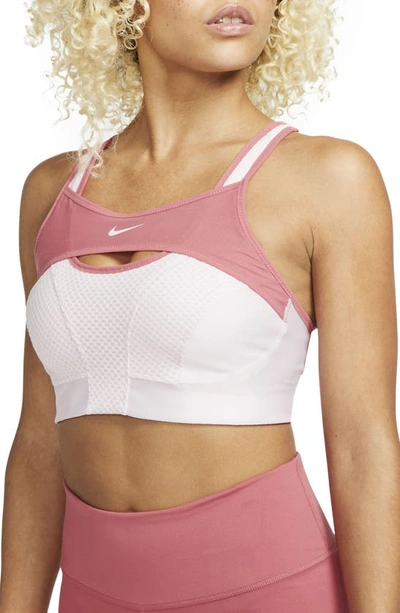 Nike Alpha Ultrabreathe Sports Bra In Regal Pink/ Gypsy Rose