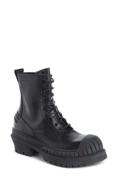 Shop Acne Studios Bryant Lug Sole Combat Boot In Black/ Black
