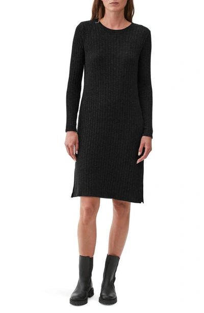 Shop Michael Stars Ivy Long Sleeve Sweater Dress In Black
