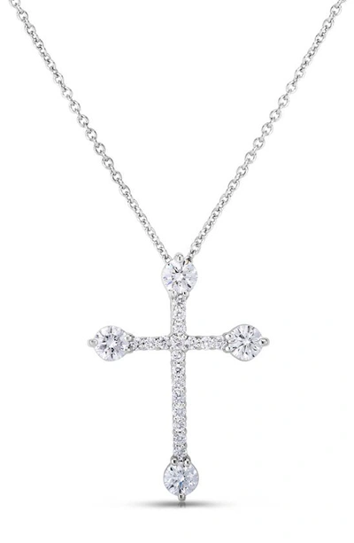 Shop Roberto Coin Diamond Cross Pendant In White Gold