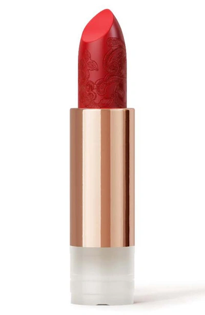 Shop La Perla Refillable Matte Silk Lipstick In Poppy Red Refill