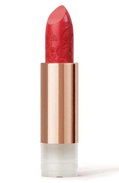 Shop La Perla Refillable Matte Silk Lipstick In Coral Red Refill