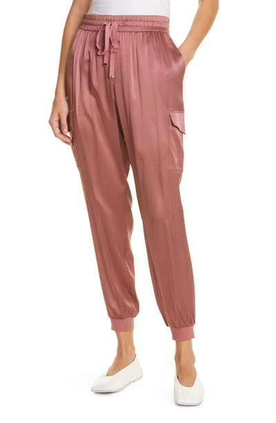 Shop Cami Nyc Elsie Stretch Silk Joggers In Cordial