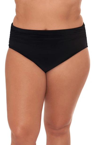 Shop Magicsuitr Shirred Bikini Bottoms In Black