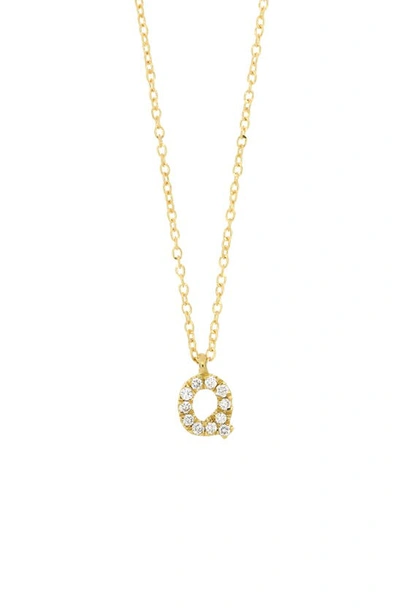 Shop Bony Levy Icon Pavé Diamond Initial Pendant Necklace In 18k Yellow Gold - Q